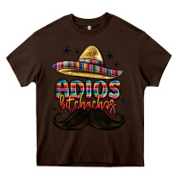 Chocolate Brown adios bitchachos Heavy Core Tee - MaliasSmallBusiness