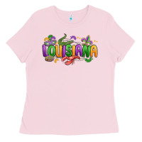 Bubblegum Pink mardi gras louisiana Ladies Tee - MaliasSmallBusiness