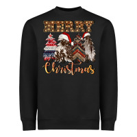 Black merry christmas trees Heavyweight Sweatshirt - CowGirlArtShop