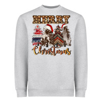 Heather Grey merry christmas trees Heavyweight Sweatshirt - CowGirlArtShop