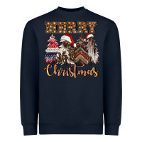 Navy merry christmas trees Heavyweight Sweatshirt - CowGirlArtShop