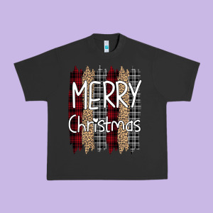 Merry Christmas Leopard Print Urban Heavy Tee Designed By Bettercallsaul