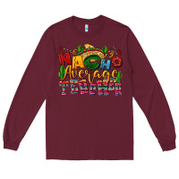 Burgundy Nacho average Teacher Long Sleeve Tee - NancyCooperArtShop