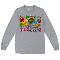 Heather Grey Nacho average Teacher Long Sleeve Tee - NancyCooperArtShop