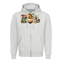 Dove Grey Cows And Coffee Zipper Hoodie - FaDigitalArtStudio