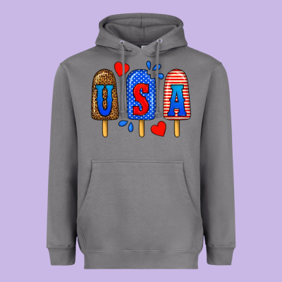 Usa Popsicles Heavyweight Hoodie Designed By Bundleandbundleshop