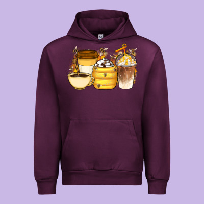 Bee Honey Coffee Cups Urban Hoodie Designed By Artiststas