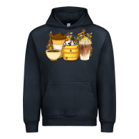 Navy Bee Honey Coffee Cups Urban Hoodie - Artiststas