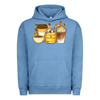 Pigment Pebble Blue Bee Honey Coffee Cups Urban Hoodie - Artiststas