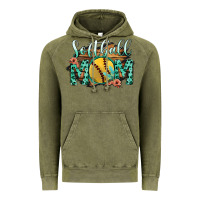 Vintage Olive Softball Mom Vintage Hoodie - Bettercallsaul