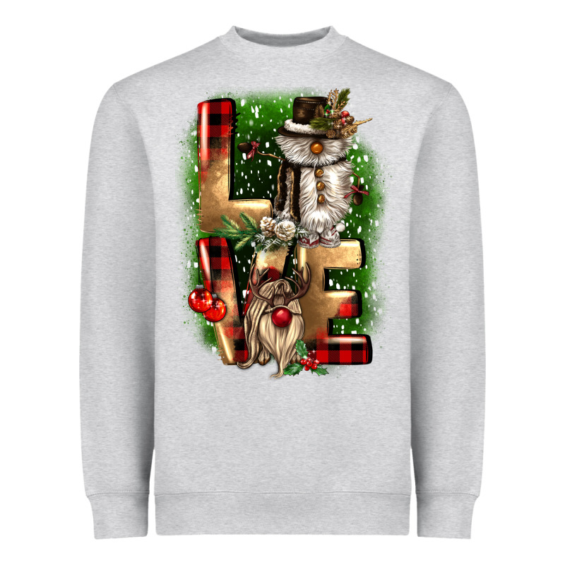 Love Snowman Gnome Heavyweight Sweatshirt by CowGirlArtShop | Teevron