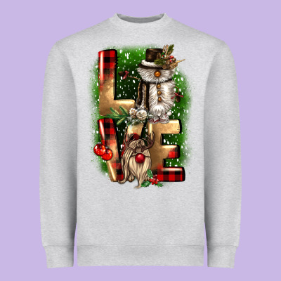 Love Snowman Gnome Heavyweight Sweatshirt Designed By Cowgirlartshop