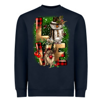 Navy love snowman gnome Heavyweight Sweatshirt - CowGirlArtShop