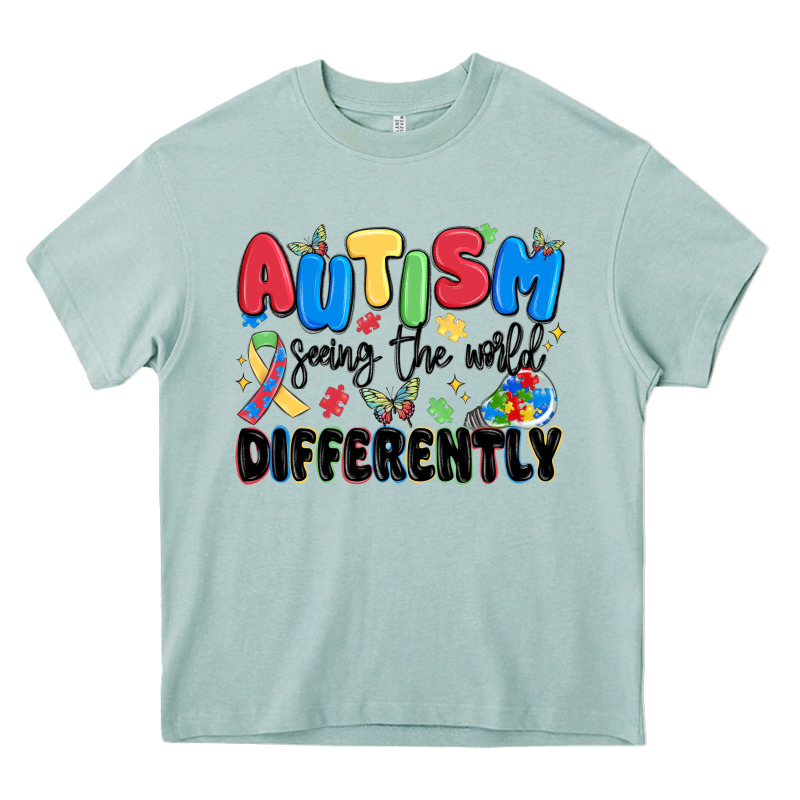 Autism Seeing The World Differently Heavy Core Tee by MaliasSmallBusiness | Teevron