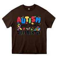 Chocolate Brown autism seeing the world differently Heavy Core Tee - MaliasSmallBusiness