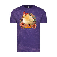 Cloud Purple Chick with Flowers Leopard Background Vintage Tee - Bettercallsaul
