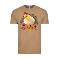 Vintage Coffee Chick with Flowers Leopard Background Vintage Tee - Bettercallsaul