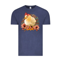 Vintage Denim Chick with Flowers Leopard Background Vintage Tee - Bettercallsaul