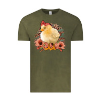 Vintage Olive Chick with Flowers Leopard Background Vintage Tee - Bettercallsaul