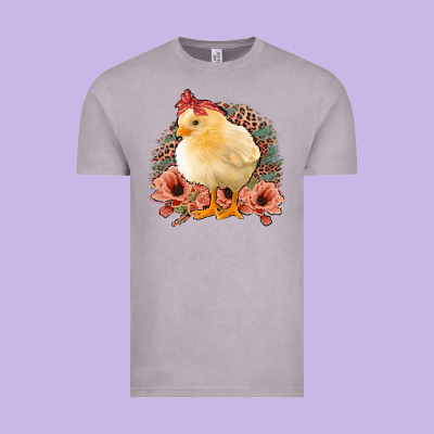 Chick With Flowers Leopard Background Vintage Tee Designed By Bettercallsaul