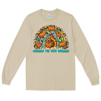 Mushroom Gobble Til You Wobble with Rainbow Long Sleeve Tee - texasbilliewilder
