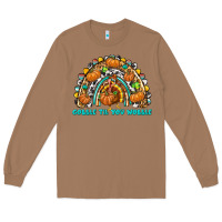 Toasted Coconut Gobble Til You Wobble with Rainbow Long Sleeve Tee - texasbilliewilder