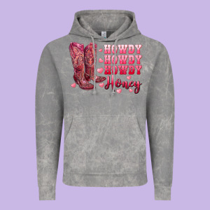 Howdy Howdy Howdy Honey With Cowgirl Boots Vintage Hoodie Designed By Ranaportraitstore