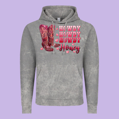 Howdy Howdy Howdy Honey With Cowgirl Boots Vintage Hoodie Designed By Ranaportraitstore