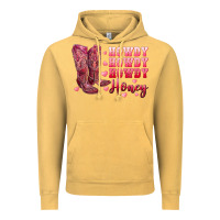 Vintage Mustard howdy howdy howdy honey with cowgirl boots Vintage Hoodie - RanaPortraitStore