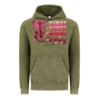 Vintage Olive howdy howdy howdy honey with cowgirl boots Vintage Hoodie - RanaPortraitStore