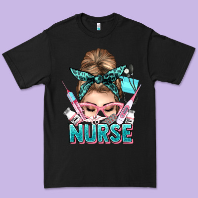 Nurse Life Messy Bun Premium Tee Designed By Nancycooperartshop