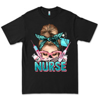 Black nurse life messy bun Premium Tee - NancyCooperArtShop