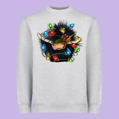 Christmas Black Angus Gnome Heavyweight Sweatshirt Designed By Cowgirlartshop