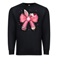 Black easter bunny pencil bow Premium Sweatshirt - CowhideDigitalArt