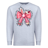 Heather Grey easter bunny pencil bow Premium Sweatshirt - CowhideDigitalArt