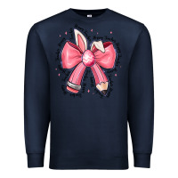 Navy easter bunny pencil bow Premium Sweatshirt - CowhideDigitalArt