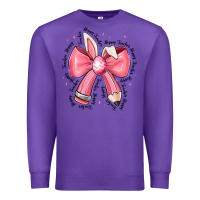 Purple easter bunny pencil bow Premium Sweatshirt - CowhideDigitalArt