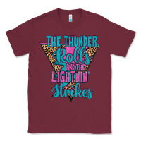 Burgundy THE THUNDER ROLLS AND THE LIGHTNIN’ STRİKES Classic Tee - JahusDesignShop