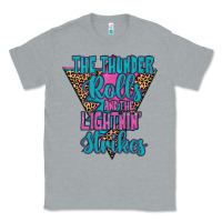 Heather Grey THE THUNDER ROLLS AND THE LIGHTNIN’ STRİKES Classic Tee - JahusDesignShop