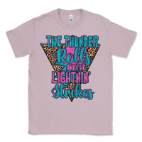 Lilac THE THUNDER ROLLS AND THE LIGHTNIN’ STRİKES Classic Tee - JahusDesignShop