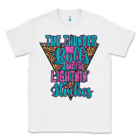 White THE THUNDER ROLLS AND THE LIGHTNIN’ STRİKES Classic Tee - JahusDesignShop