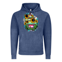 Vintage Denim Georgia Map Sunflower Cactus Serape Vintage Hoodie - RanaPortraitStore