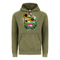 Vintage Olive Georgia Map Sunflower Cactus Serape Vintage Hoodie - RanaPortraitStore