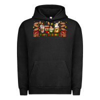 Pigment Black Christmas coffee cups Urban Hoodie - Artiststas