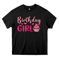 Black birthday girl cupcake Heavy Core Tee - MaliasSmallBusiness
