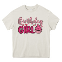 Cream birthday girl cupcake Heavy Core Tee - MaliasSmallBusiness