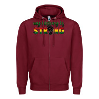 Burgundy My history is strong Zipper Hoodie - FaDigitalArtStudio