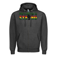 Charcoal Heather My history is strong Zipper Hoodie - FaDigitalArtStudio