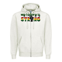 Oatmeal Heather My history is strong Zipper Hoodie - FaDigitalArtStudio