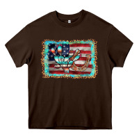 Chocolate Brown flag cactus horseshoe Heavy Core Tee - AdoDesignShop